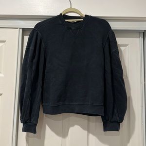 Ulla Johnson washed black pullover sweatshirt